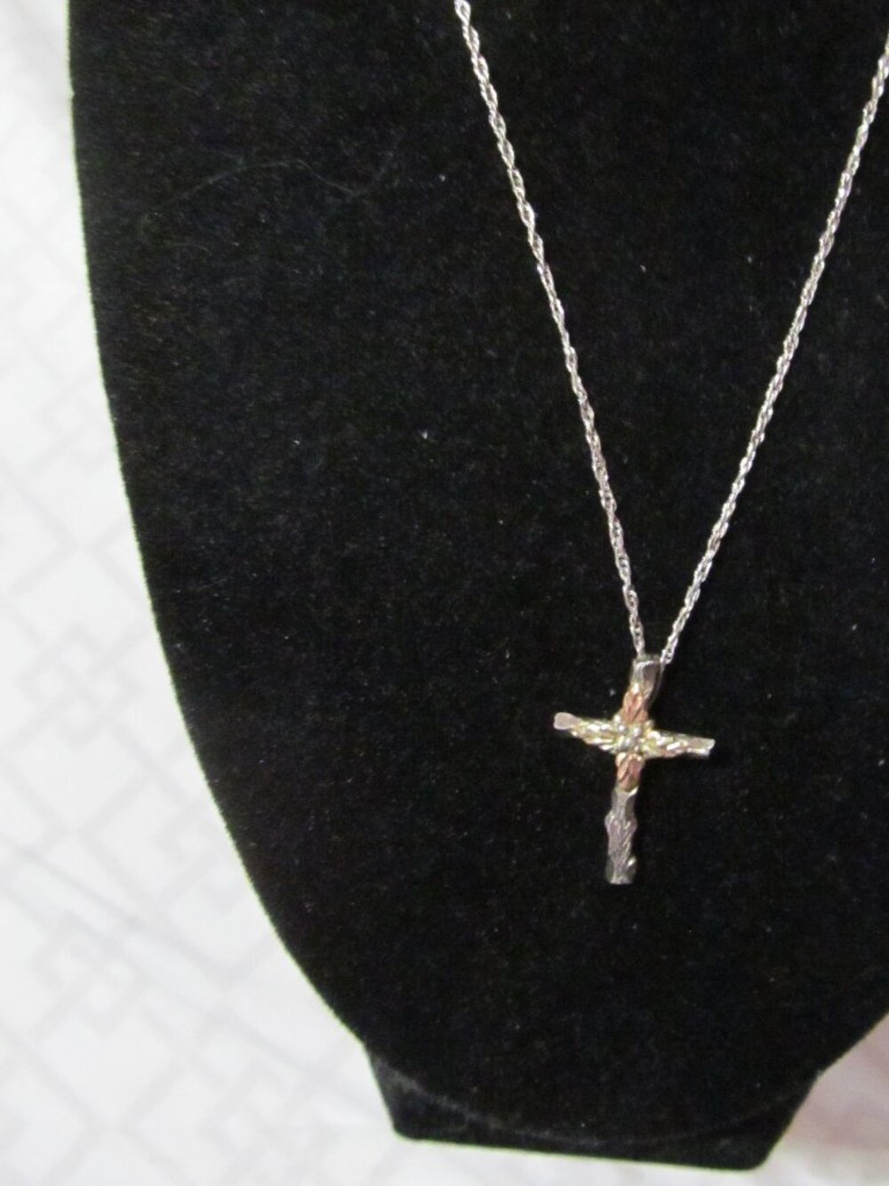Black Hills cross 12k gold sterling silver necklace
